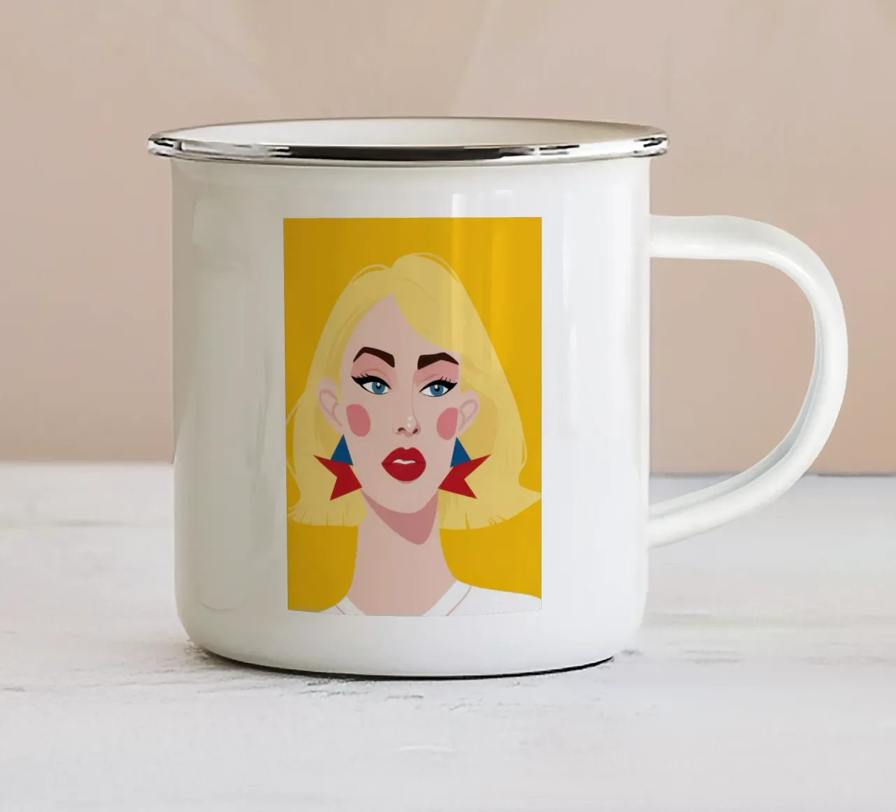 Stella bionda Pop tazza in smalto da Gaia Viesta