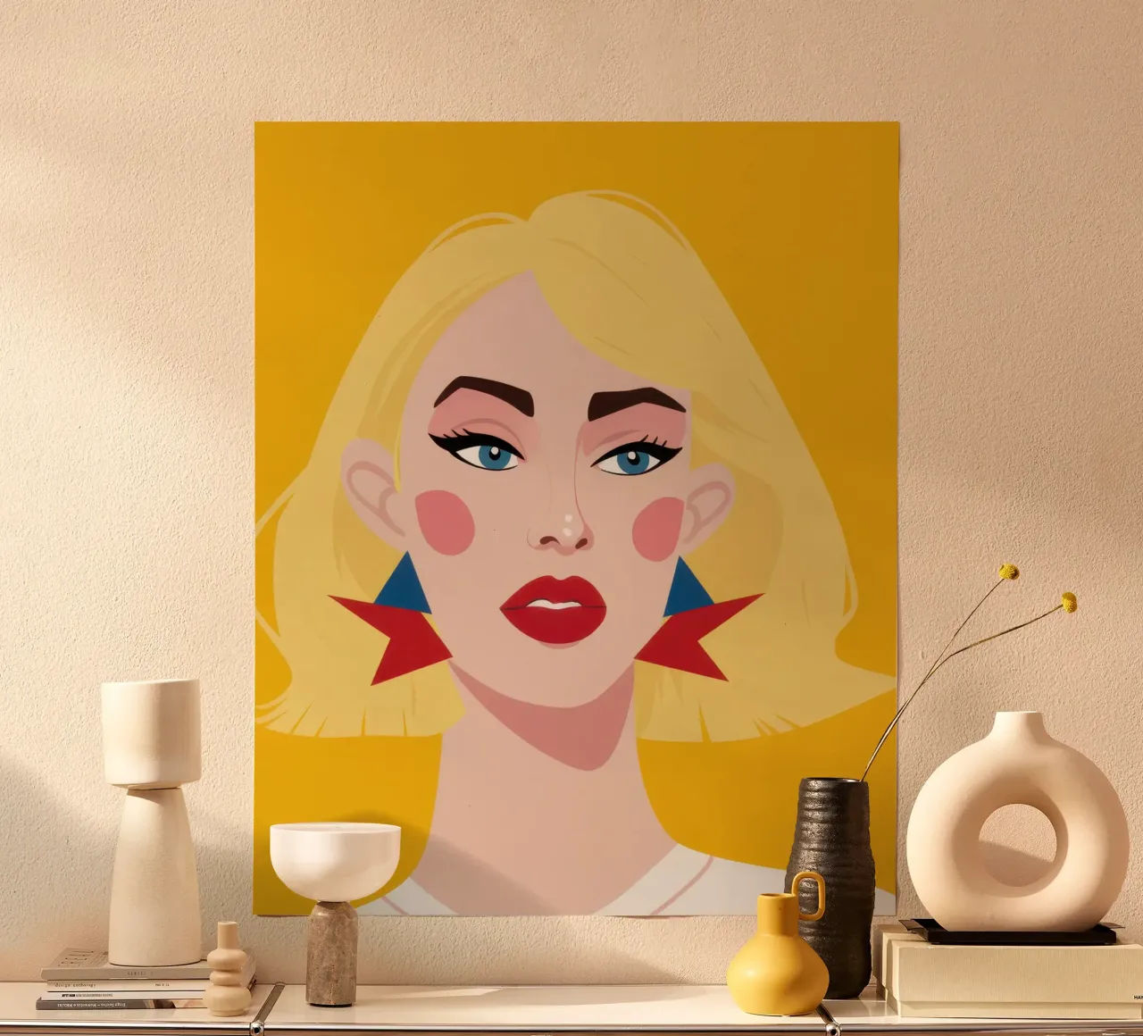 Stella bionda Pop poster con telaio in plastica da Gaia Viesta