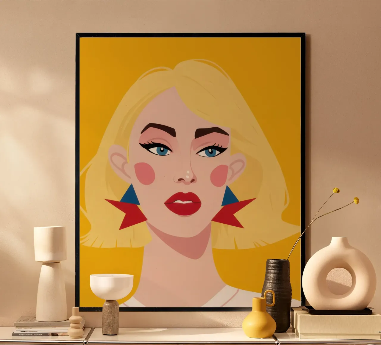 Stella bionda Pop poster con telaio in plastica da Gaia Viesta