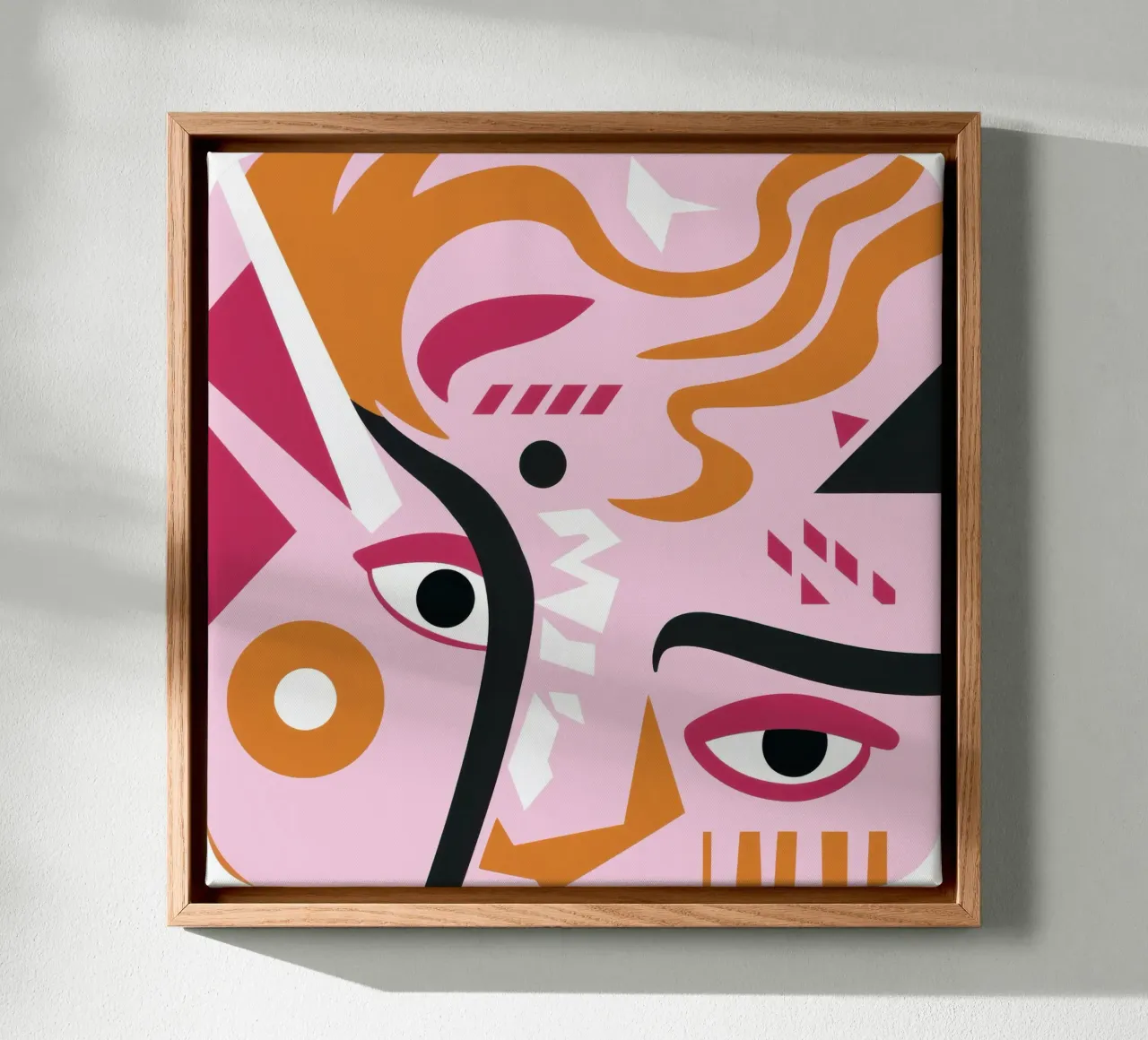 Visaje rosa deconstruido lienzo con Marco flotante de Selene Shade