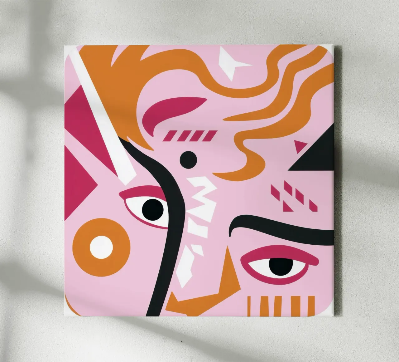 Visaje rosa deconstruido lienzo con Marco flotante de Selene Shade