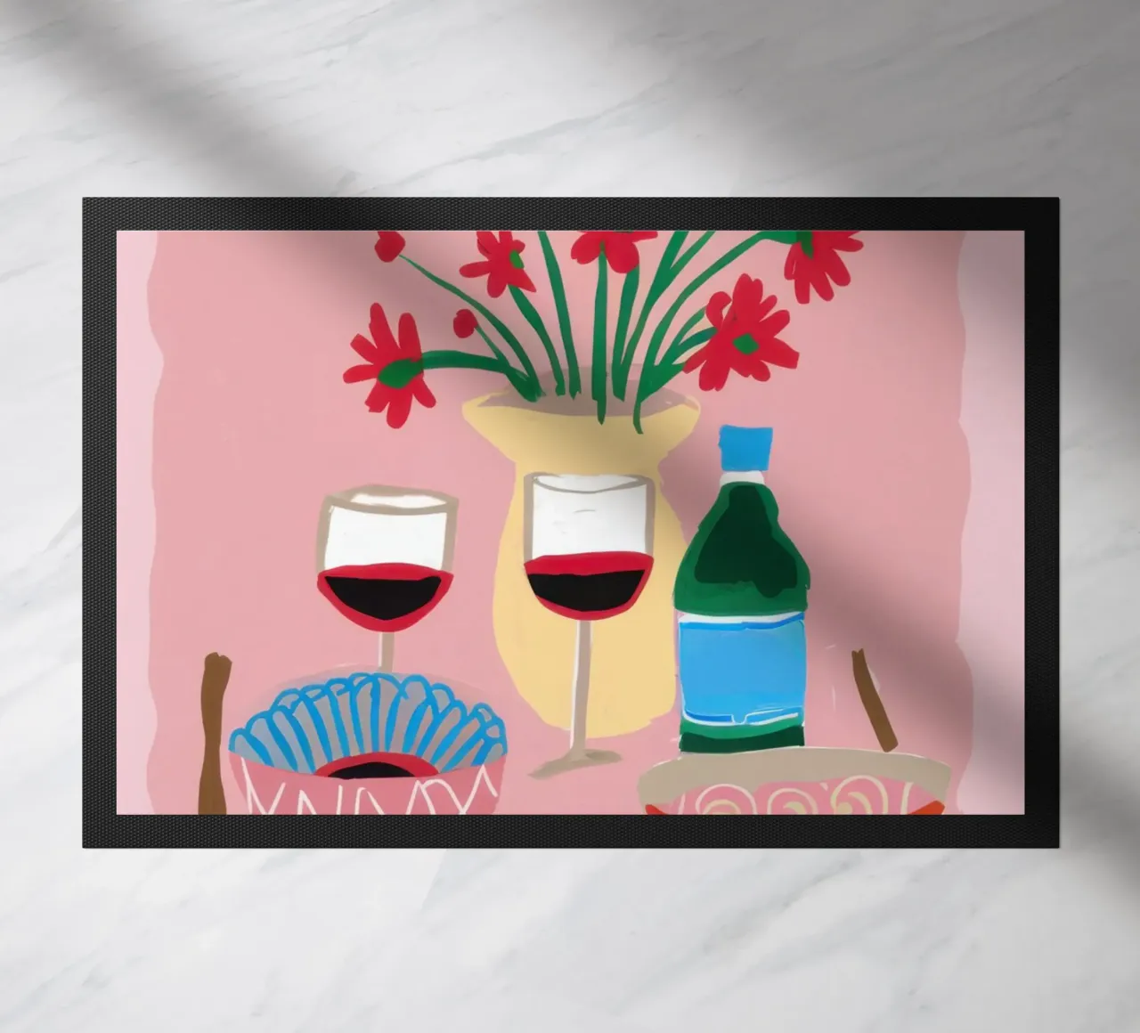 Vino e fiori zerbino da Mark Solaria