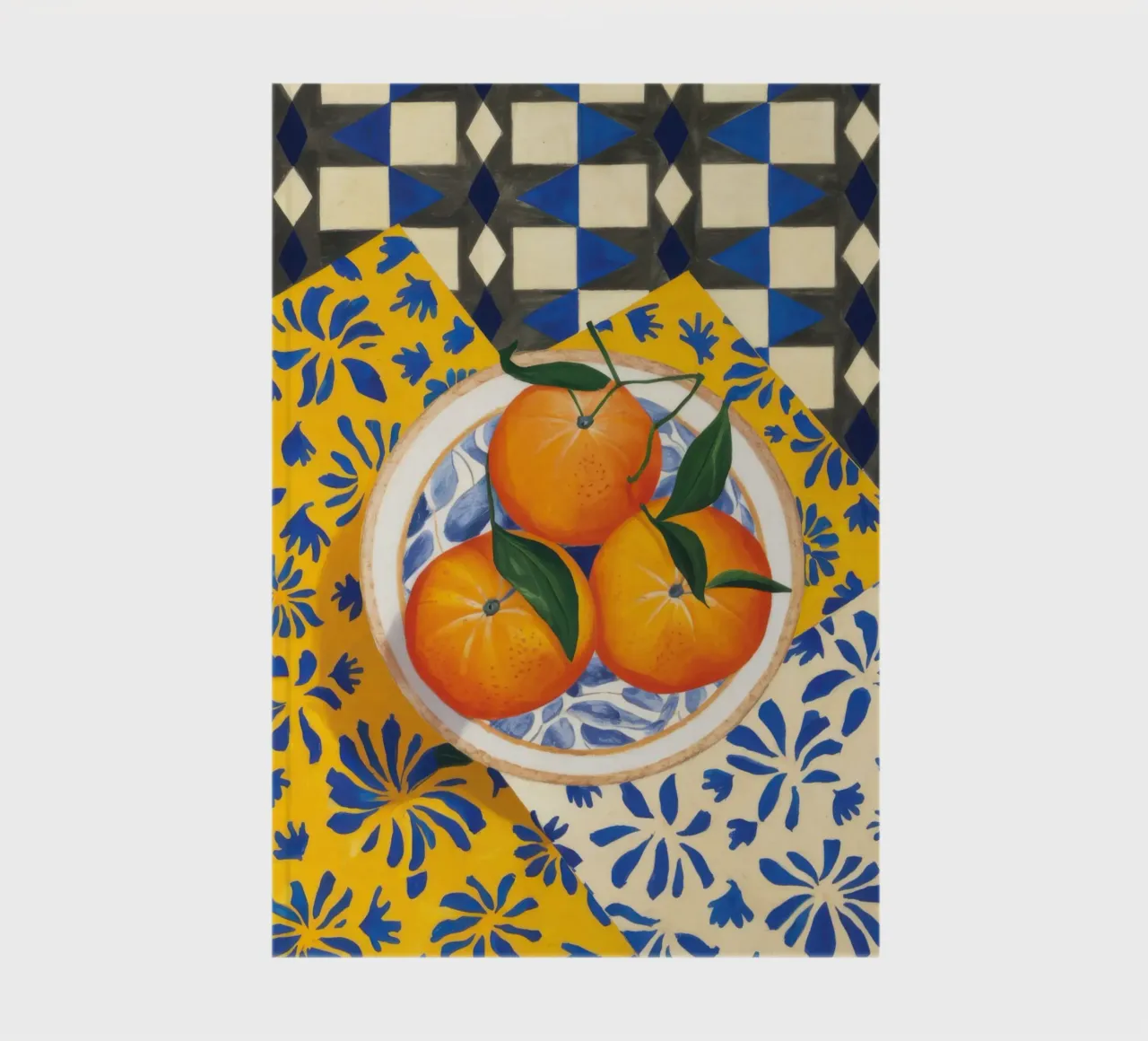 Tiled Table Oranges notebook by Trace Brush