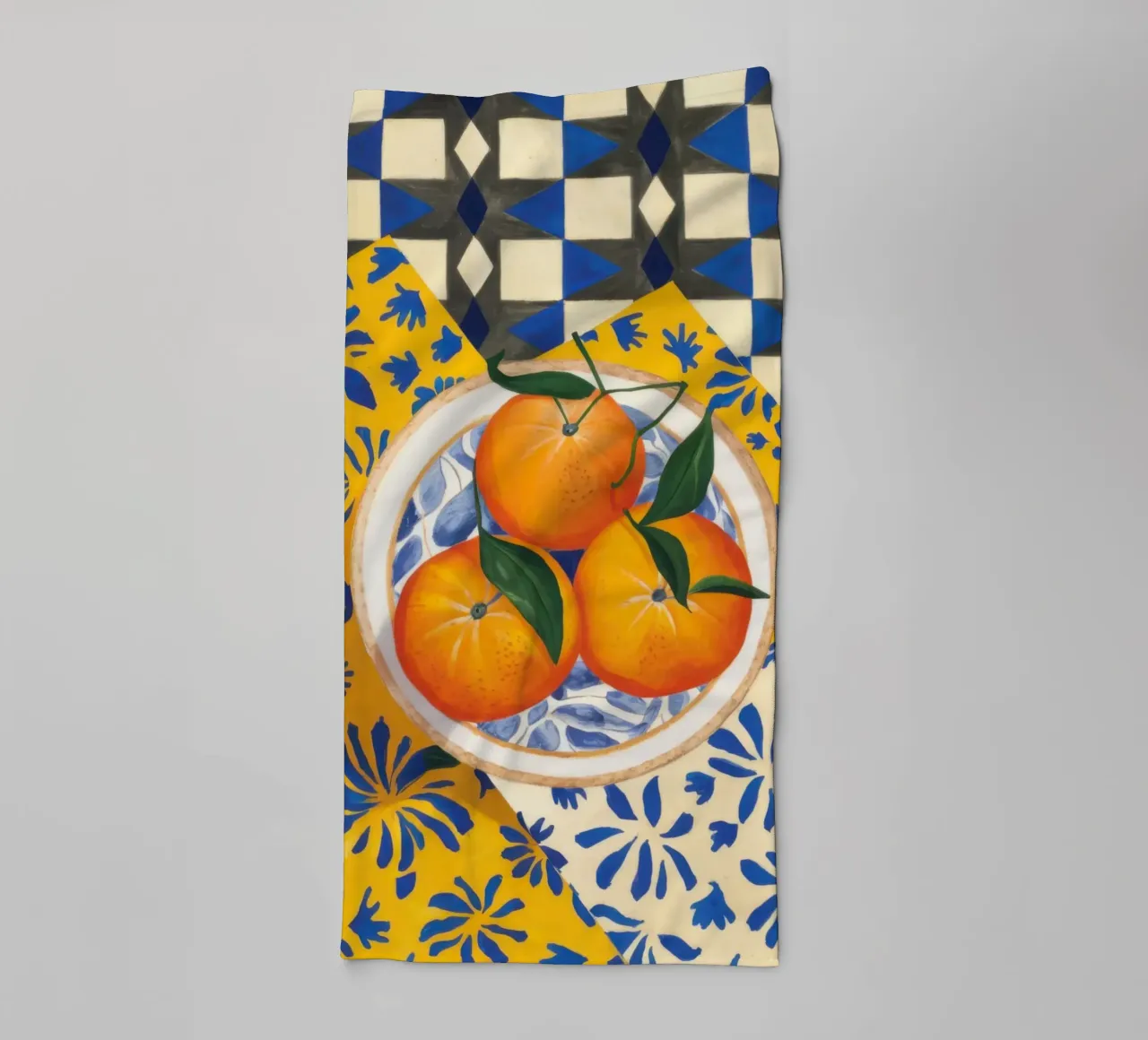 Tiled Table Oranges towel by Trace Brush
