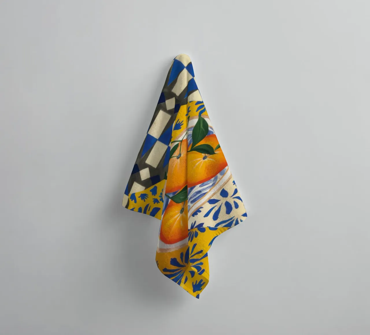 Tiled Table Oranges towel by Trace Brush