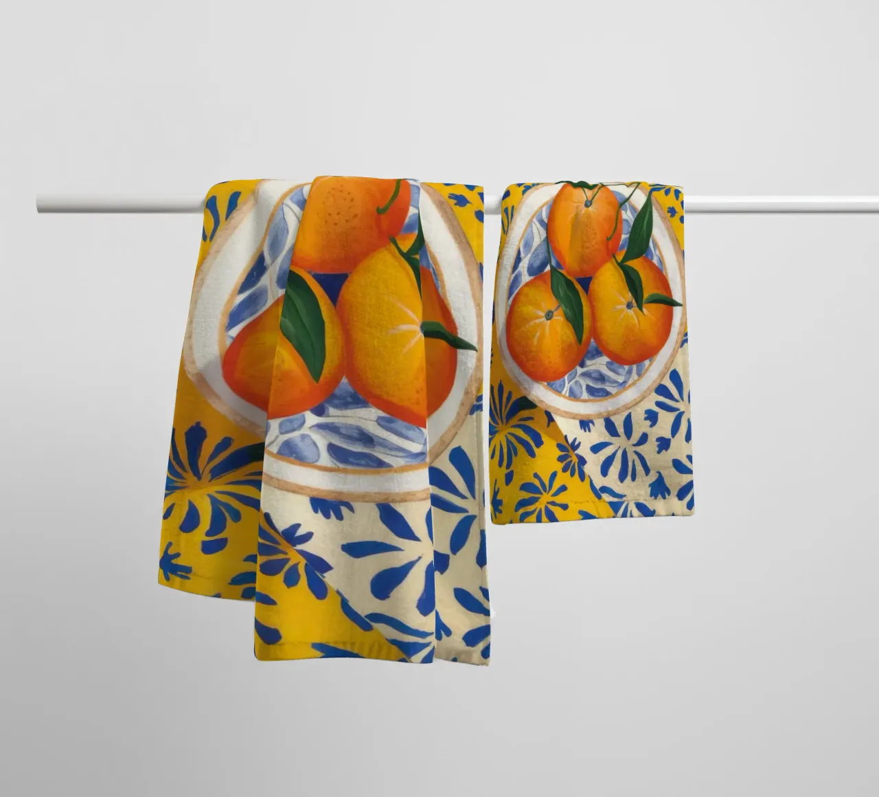 Tiled Table Oranges towel by Trace Brush