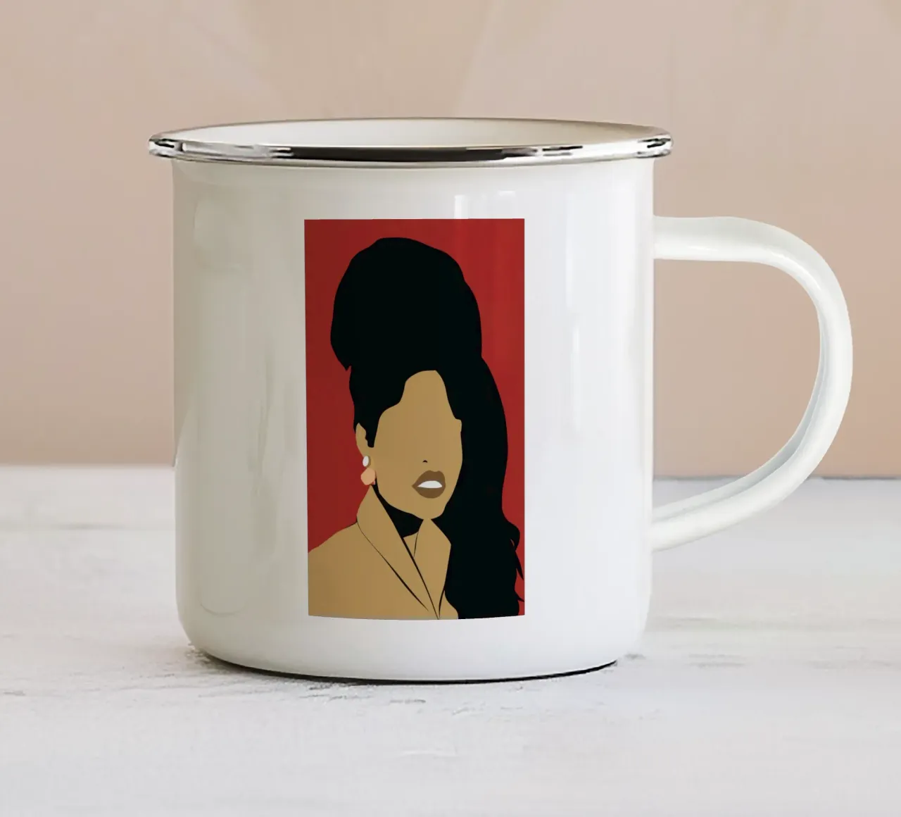 Ritratto moderno di Poise tazza in smalto da Gaia Viesta