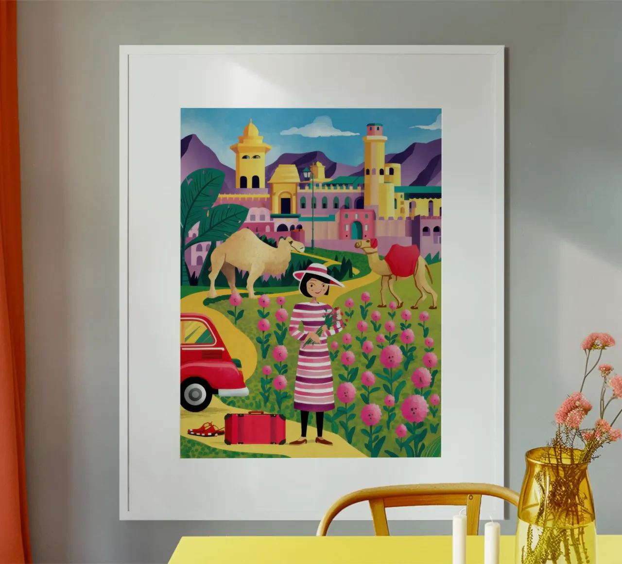 Raccolta di fiori indiani poster con telaio in plastica da Irish Strokes