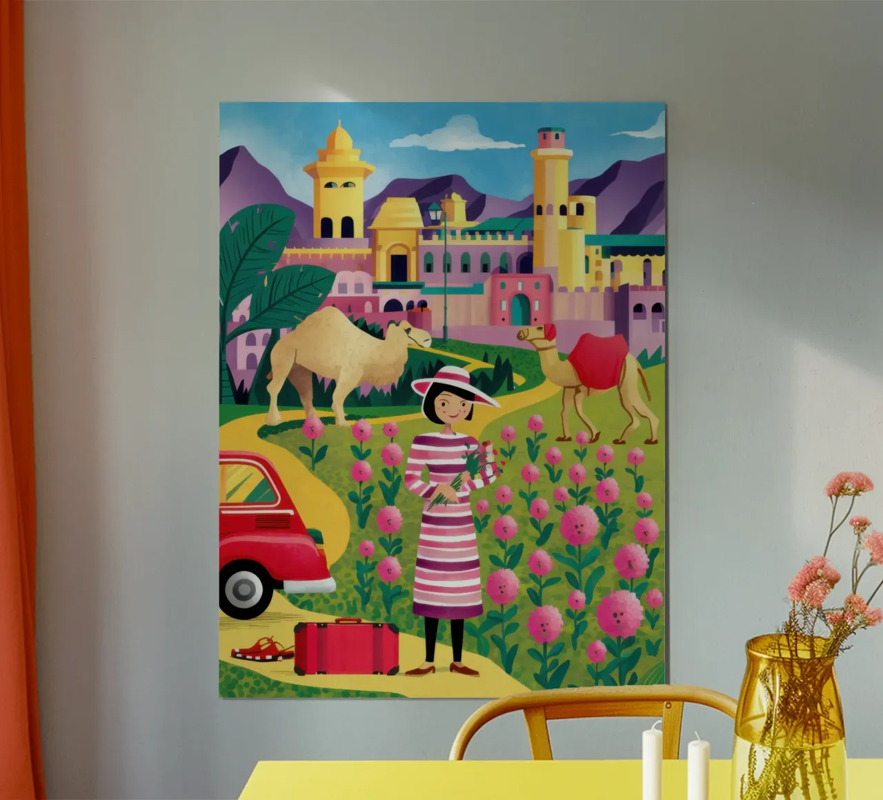 Raccolta di fiori indiani poster con telaio in plastica da Irish Strokes