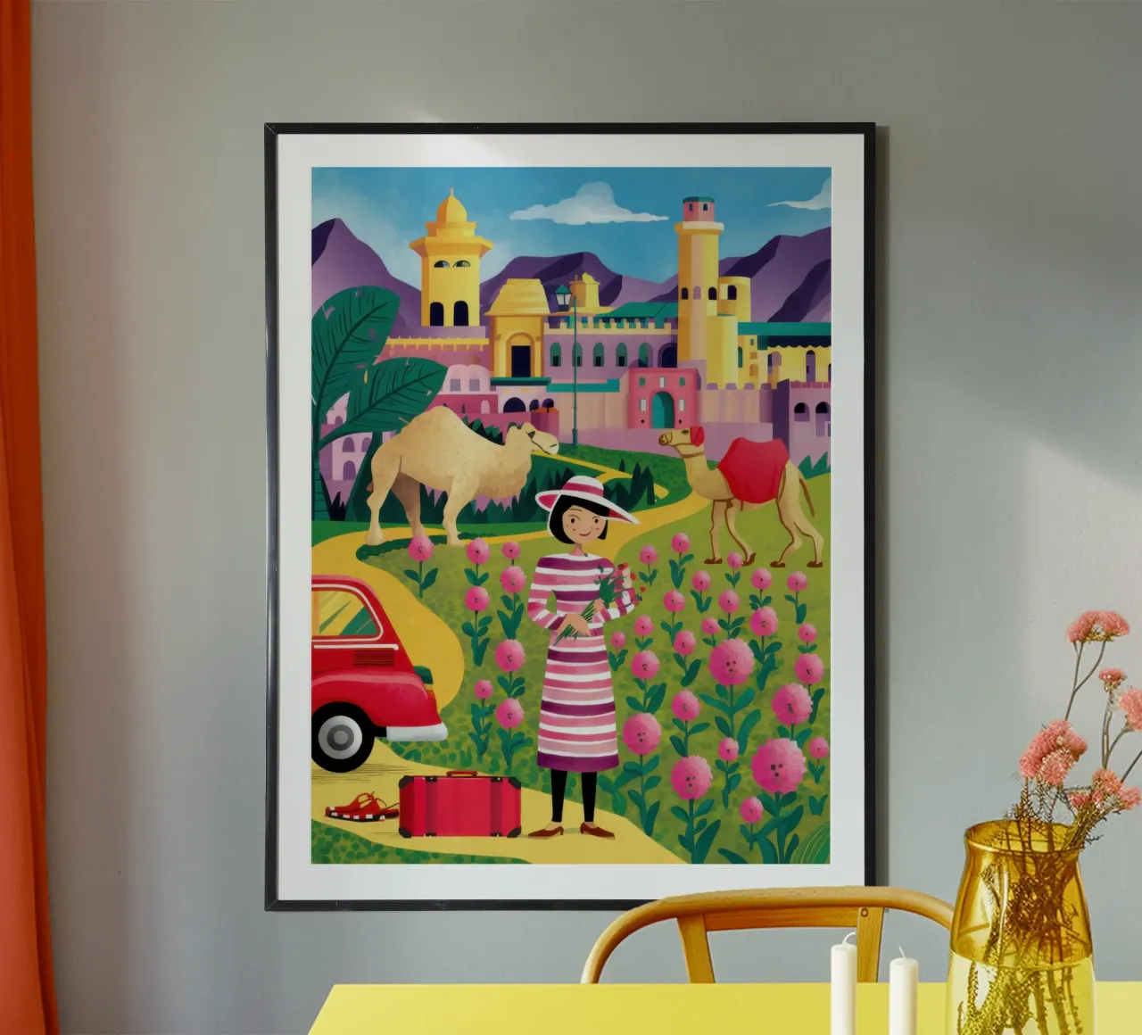 Raccolta di fiori indiani poster con telaio in plastica da Irish Strokes