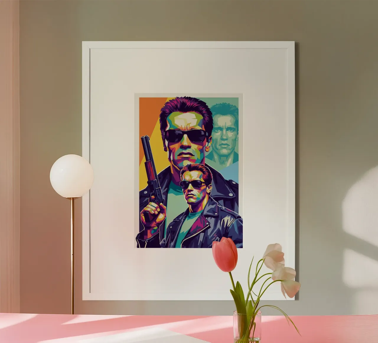 Terminator - Arnold Schwarzenegger (1) poster con telaio in alluminio da Hantamrata