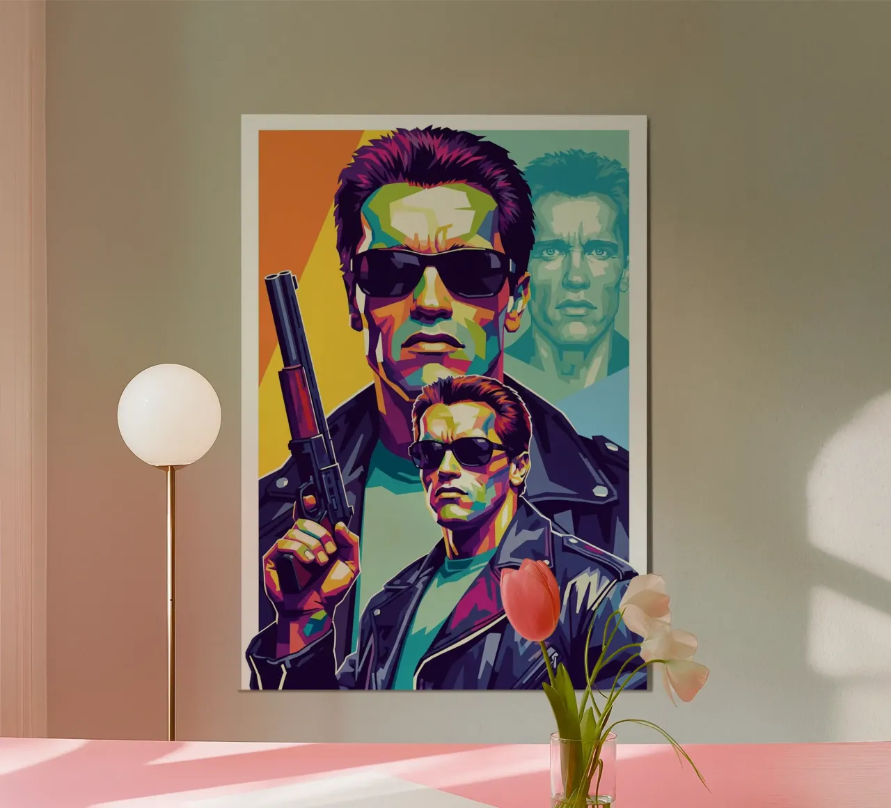 Terminator - Arnold Schwarzenegger (1) poster con telaio in alluminio da Hantamrata