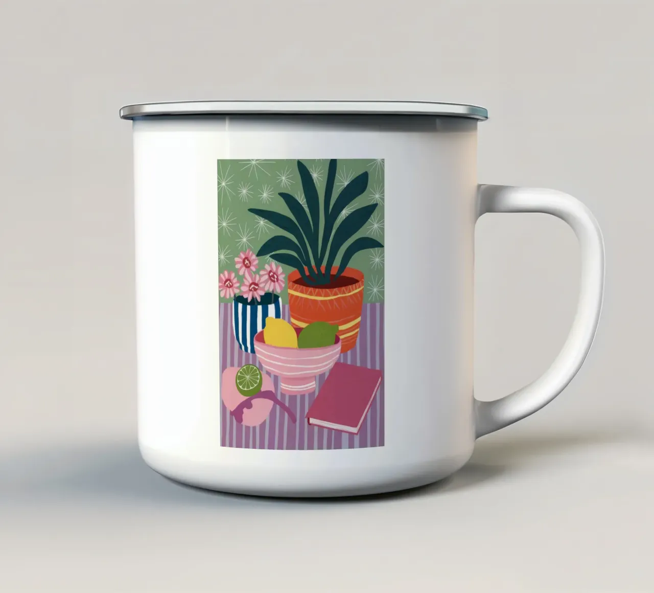 Libro dai fiori tazza in smalto da Mark Solaria