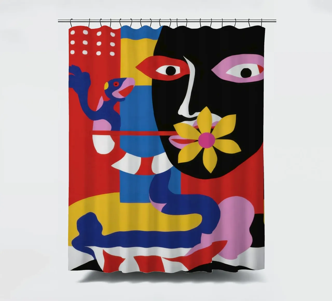 Gefragmenteerd beeld Abstract douchegordijn van Trace Brush
