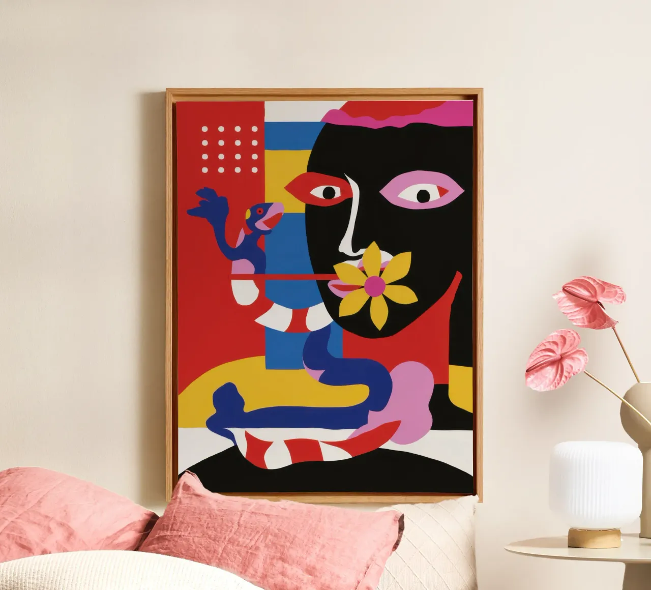 Gefragmenteerd beeld Abstract canvas van Trace Brush