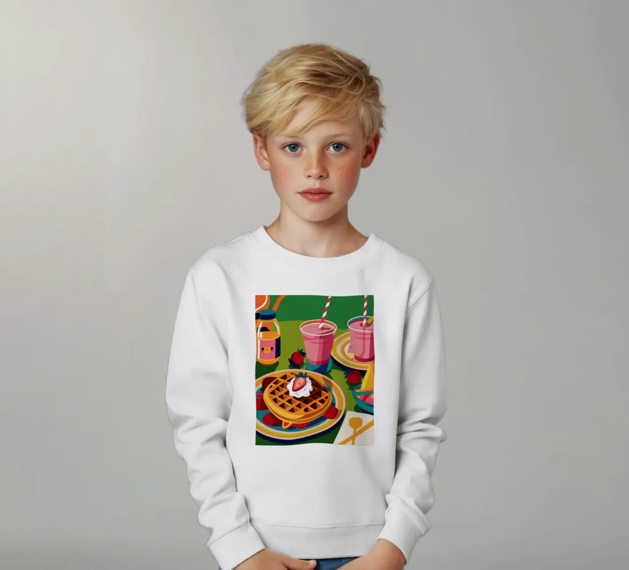 Waffle e frullato felpa bambino da Irish Strokes
