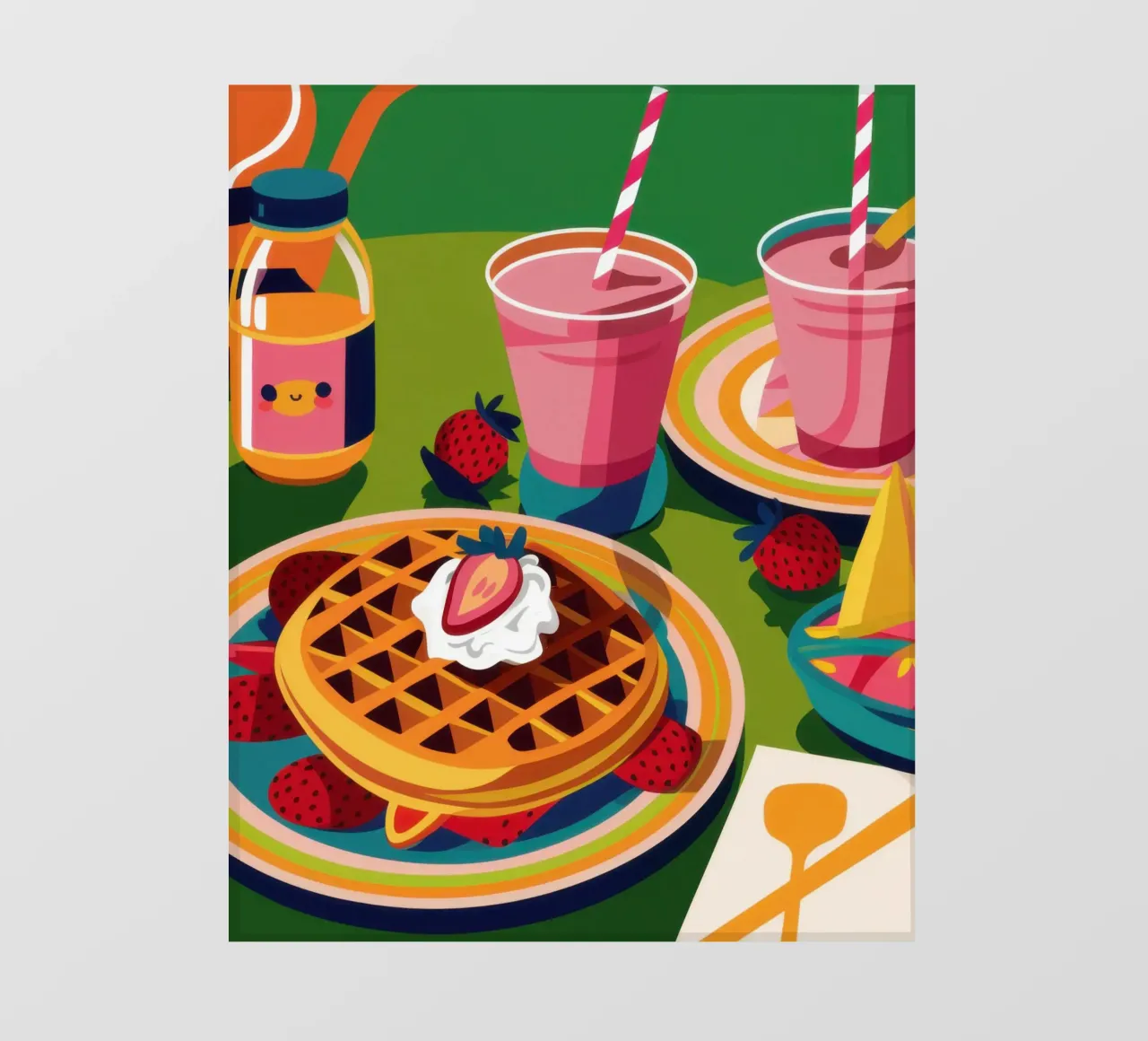 Waffle e frullato pellicola backlit da Irish Strokes