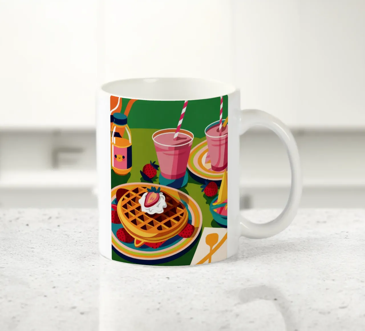 Wafel en Smoothie keramische mok van Irish Strokes