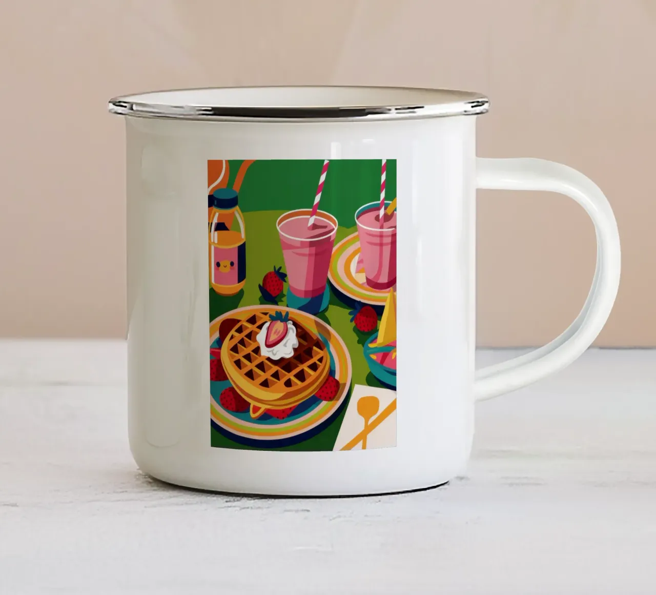 Waffle e frullato tazza in smalto da Irish Strokes