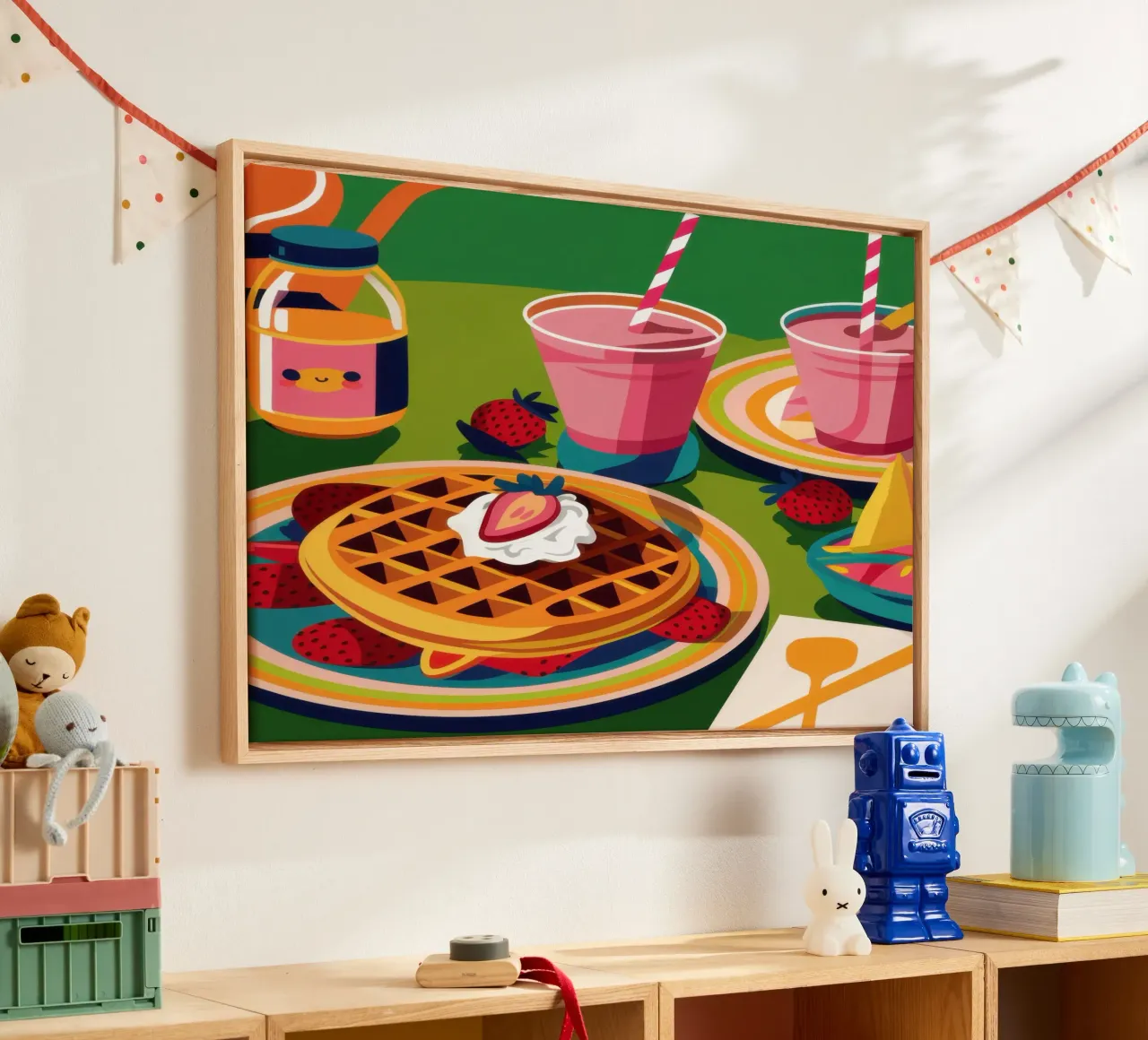 Waffle e frullato tela con Cornice a cassetta da Irish Strokes