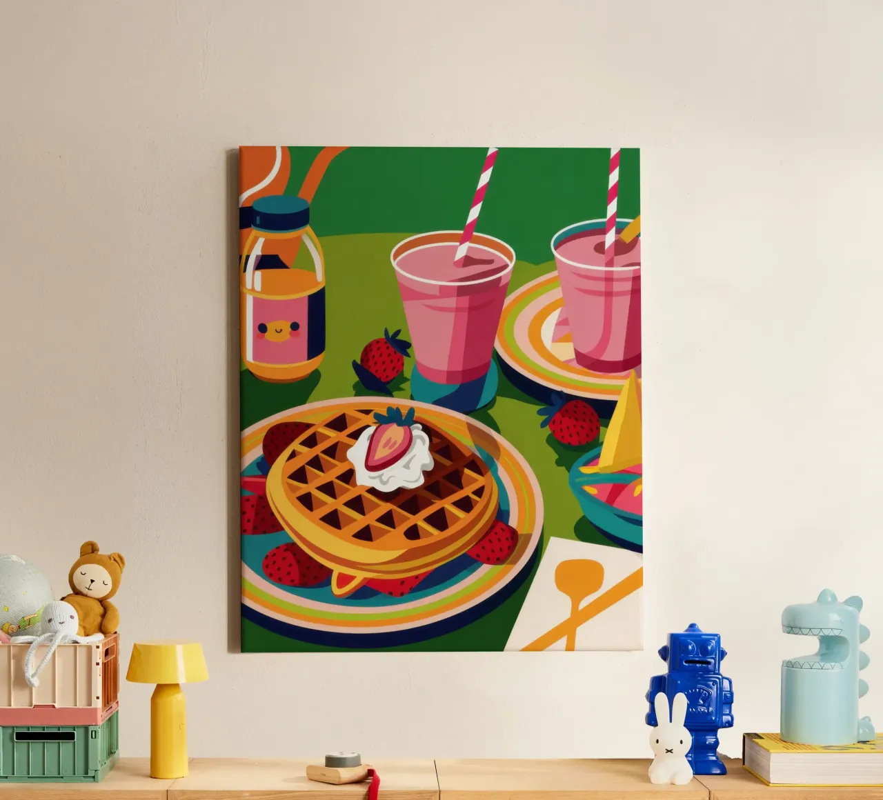 Waffle e frullato tela con Cornice a cassetta da Irish Strokes