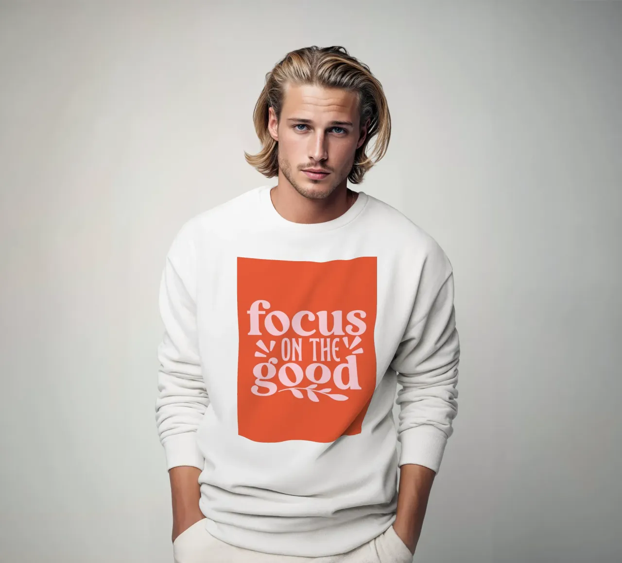 "Design tipografico "Focus on the Good felpa da Ink &Echo