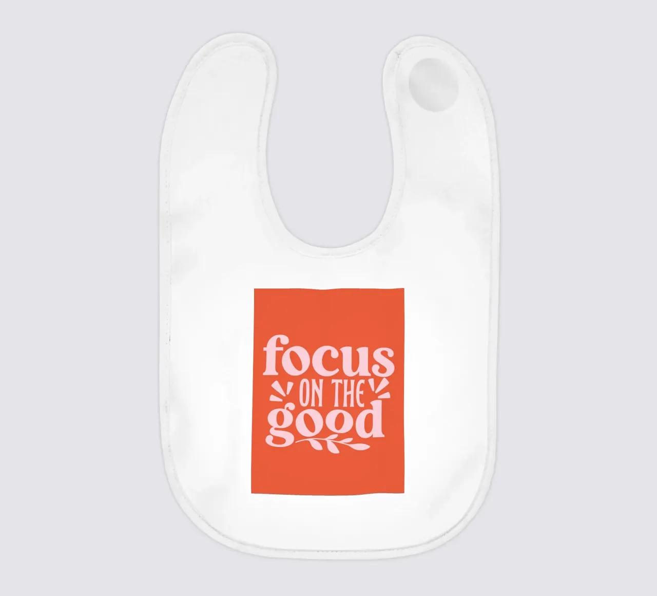 "Design tipografico "Focus on the Good bavaglino da Ink &Echo