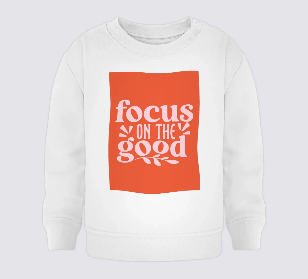 "Design tipografico "Focus on the Good felpa neonato da Ink &Echo