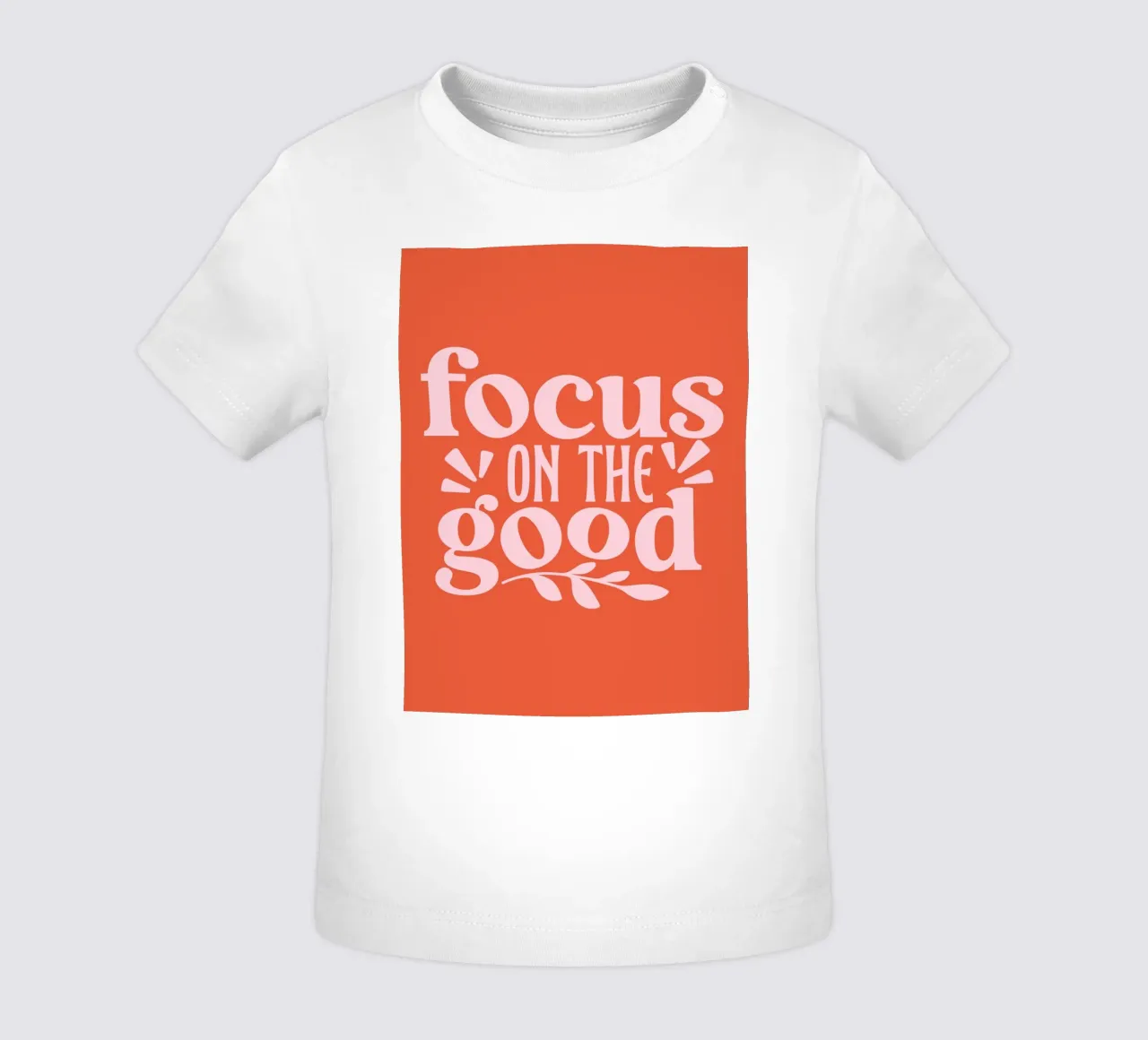 "Design tipografico "Focus on the Good maglietta neonato da Ink &Echo
