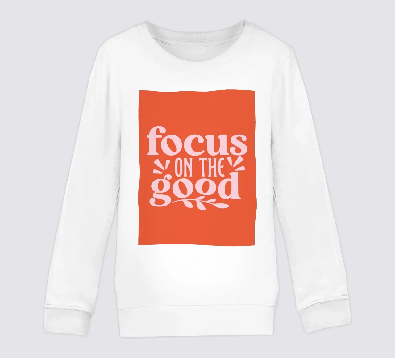 "Design tipografico "Focus on the Good felpa bambino da Ink &Echo