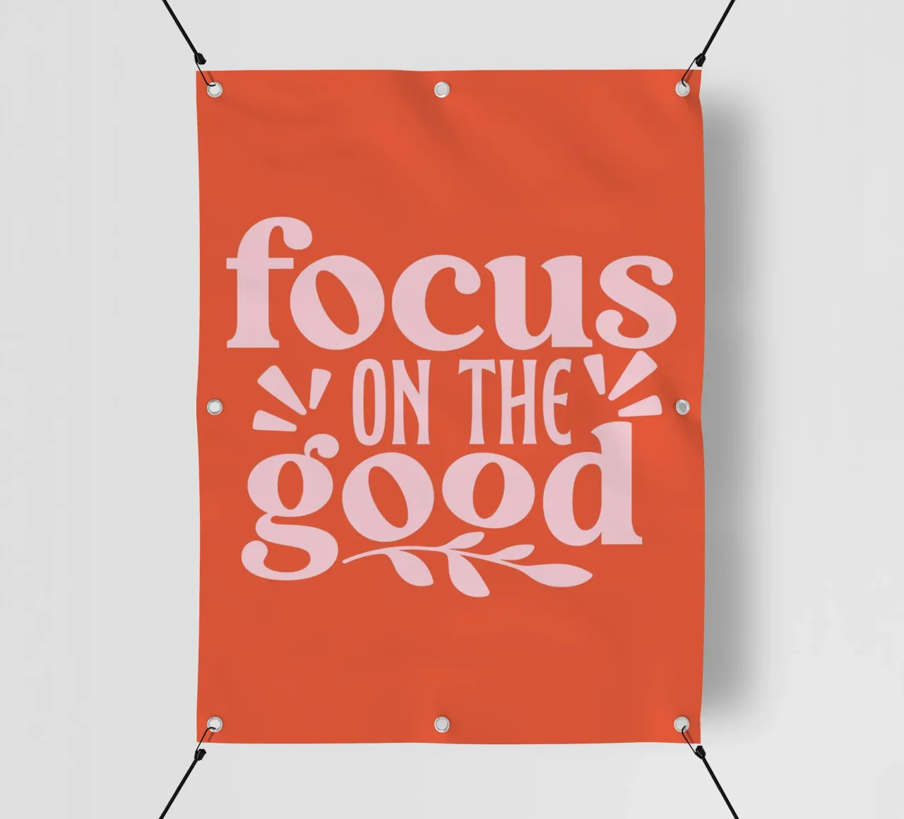 "Design tipografico "Focus on the Good telo in pvc da Ink &Echo