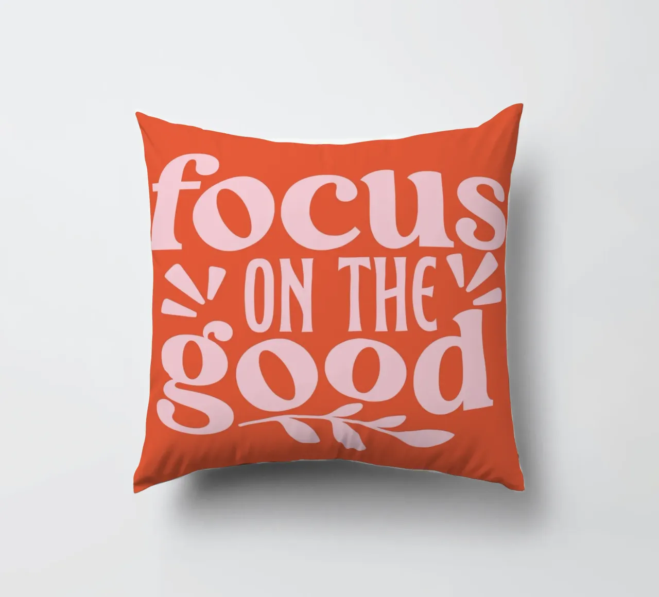 "Design tipografico "Focus on the Good cuscino da Ink &Echo