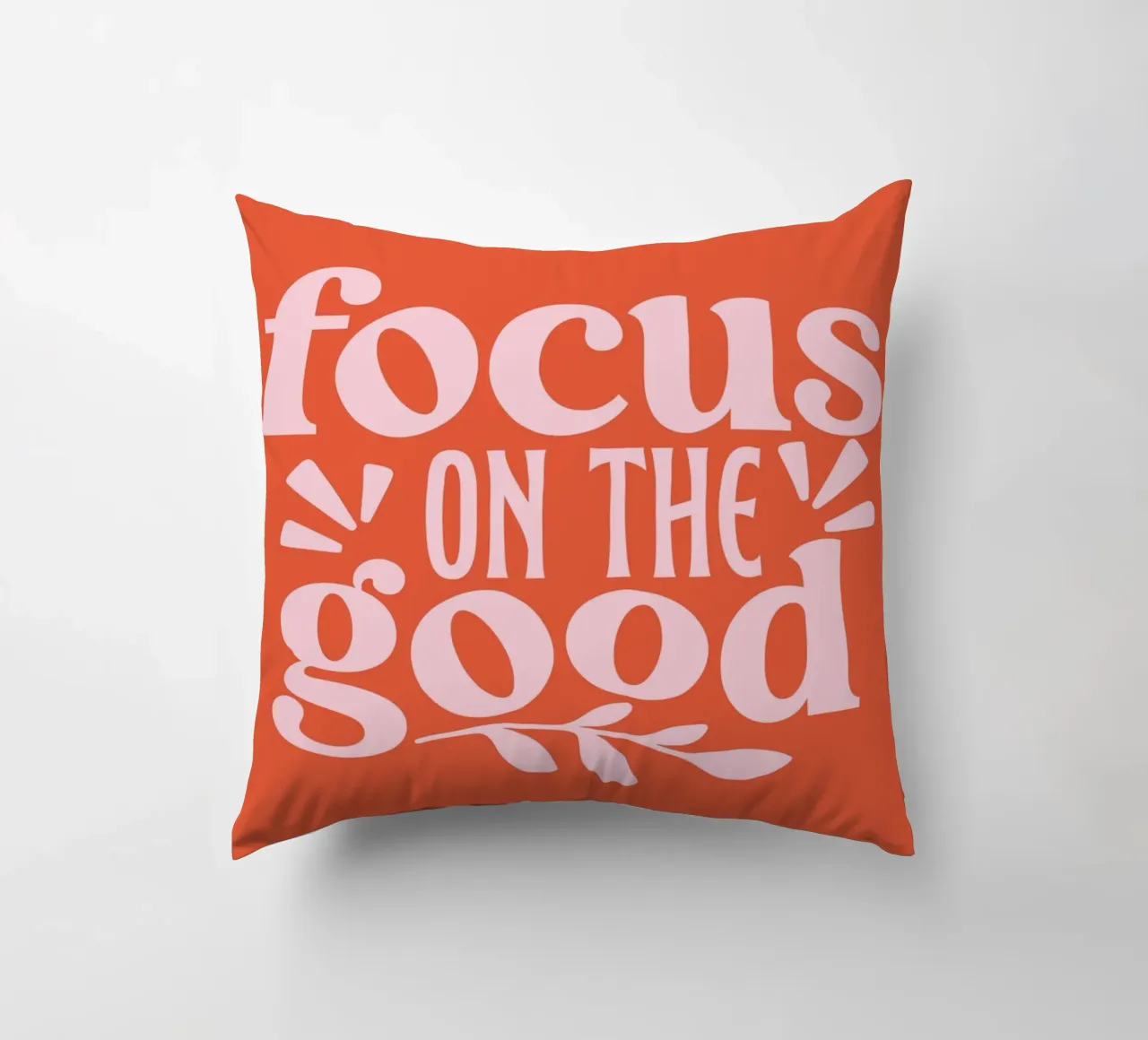 "Design tipografico "Focus on the Good cuscino da Ink &Echo
