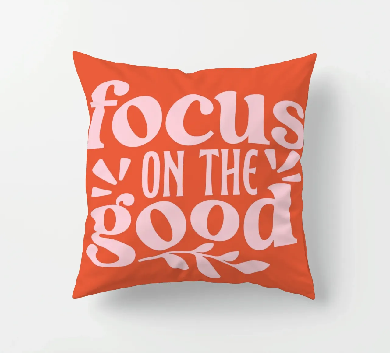 "Design tipografico "Focus on the Good cuscino da Ink &Echo