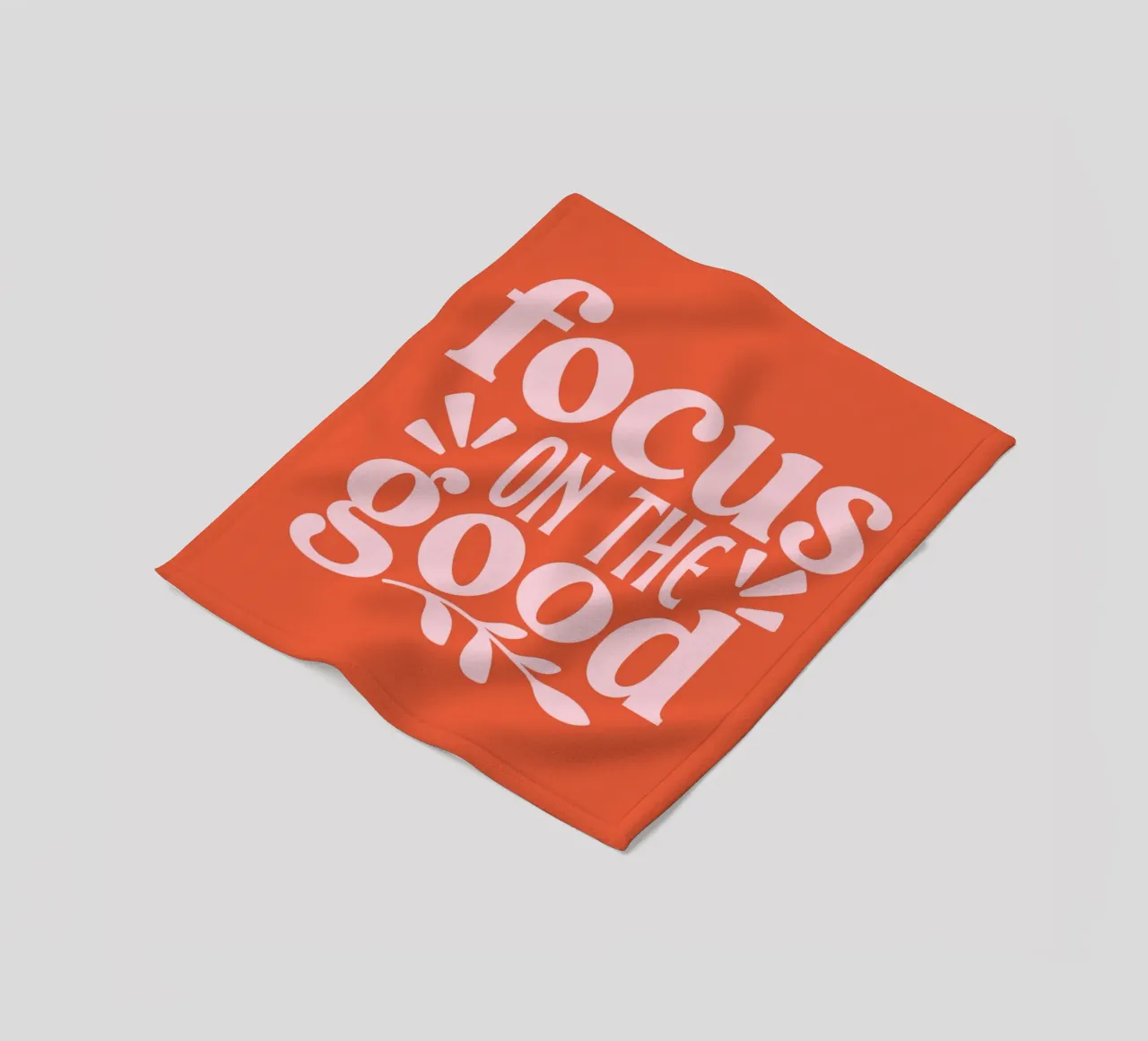 "Design tipografico "Focus on the Good coperta in pile da Ink &Echo
