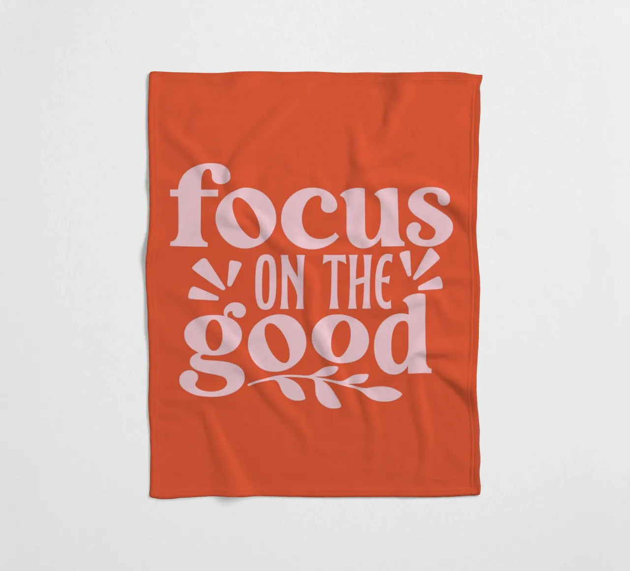 "Design tipografico "Focus on the Good coperta in pile da Ink &Echo
