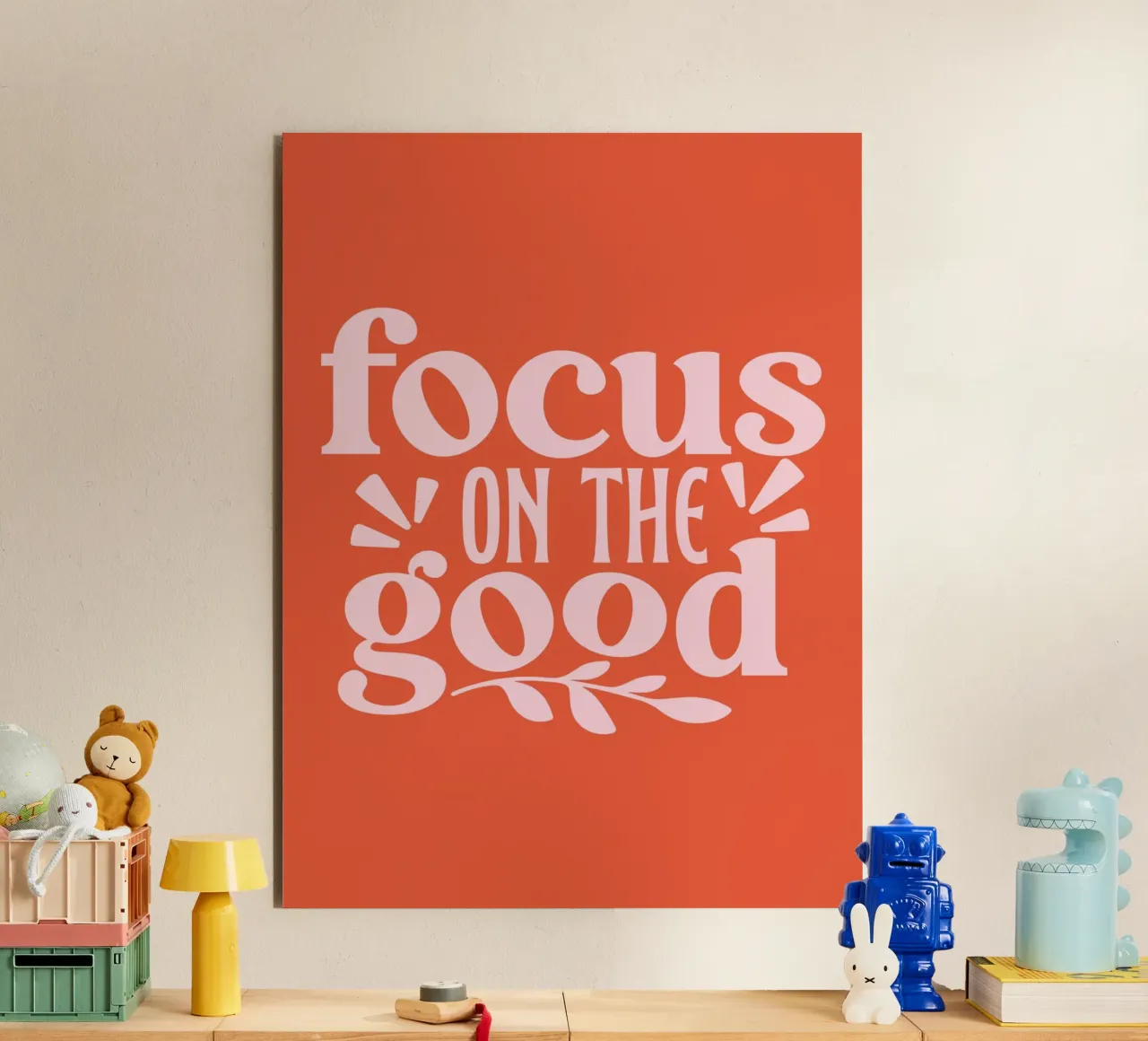"Design tipografico "Focus on the Good alluminio dibond da Ink &Echo