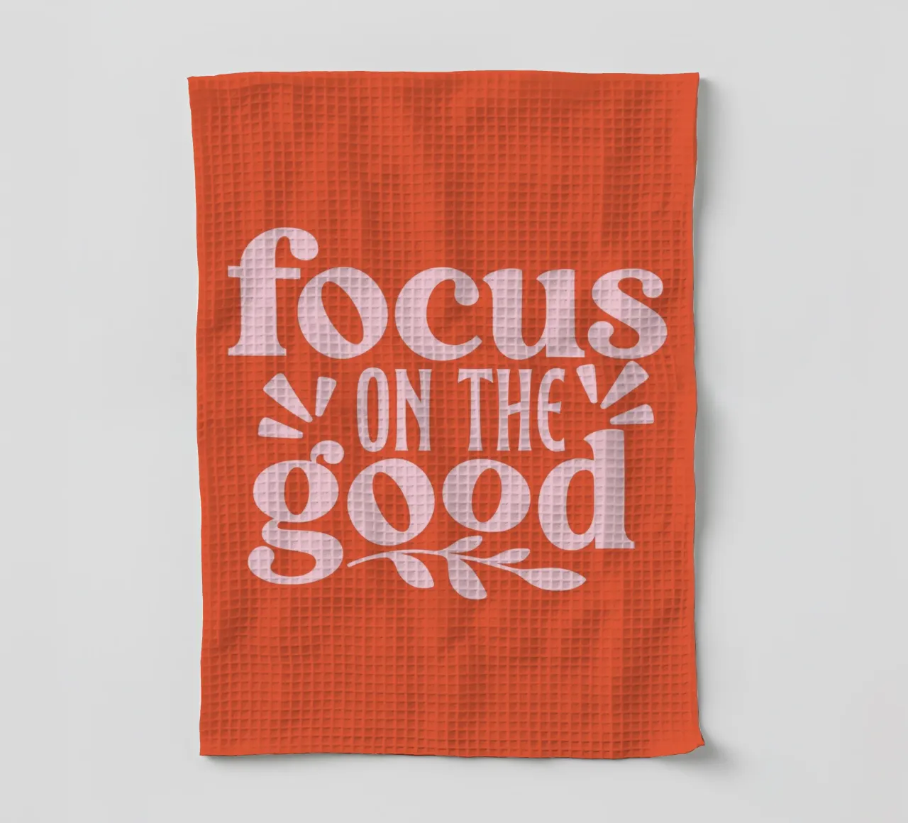 "Design tipografico "Focus on the Good canovaccio da cucina da Ink &Echo