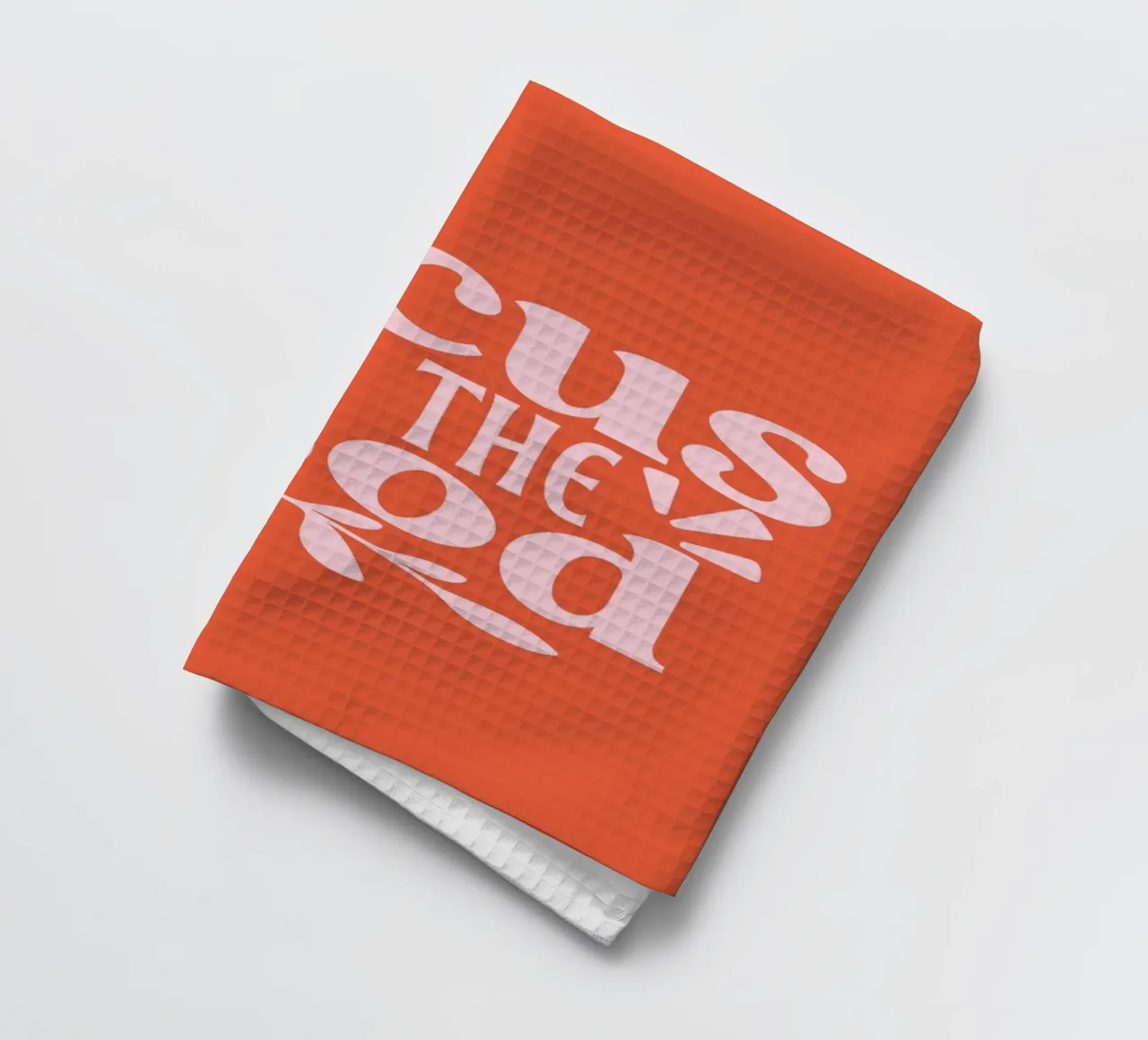 "Design tipografico "Focus on the Good canovaccio da cucina da Ink &Echo