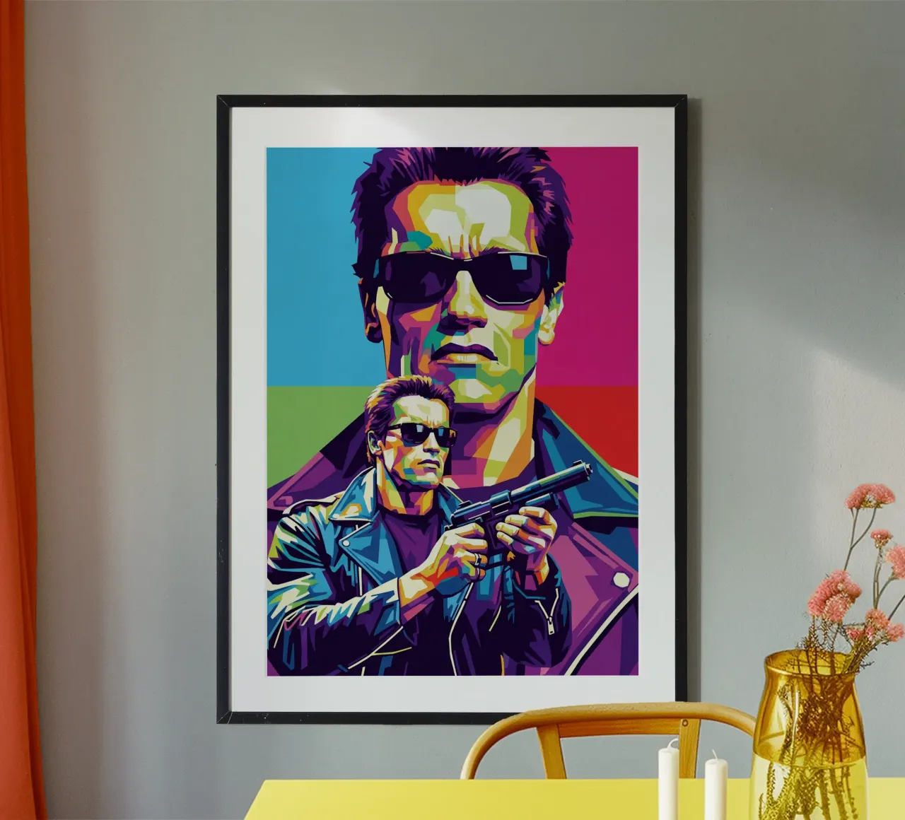 Terminator - Arnold Schwarzenegger (3) poster con telaio in alluminio da Hantamrata