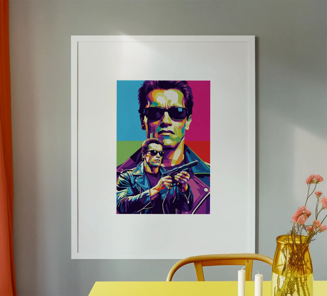 Terminator - Arnold Schwarzenegger (3) poster con telaio in alluminio da Hantamrata