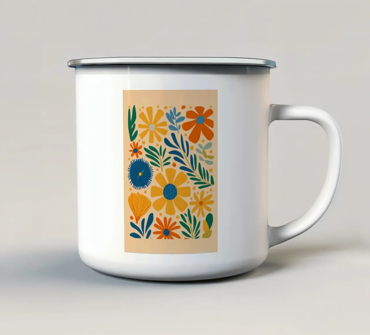 Retro Daisy Pattern tazza in smalto da Mark Solaria
