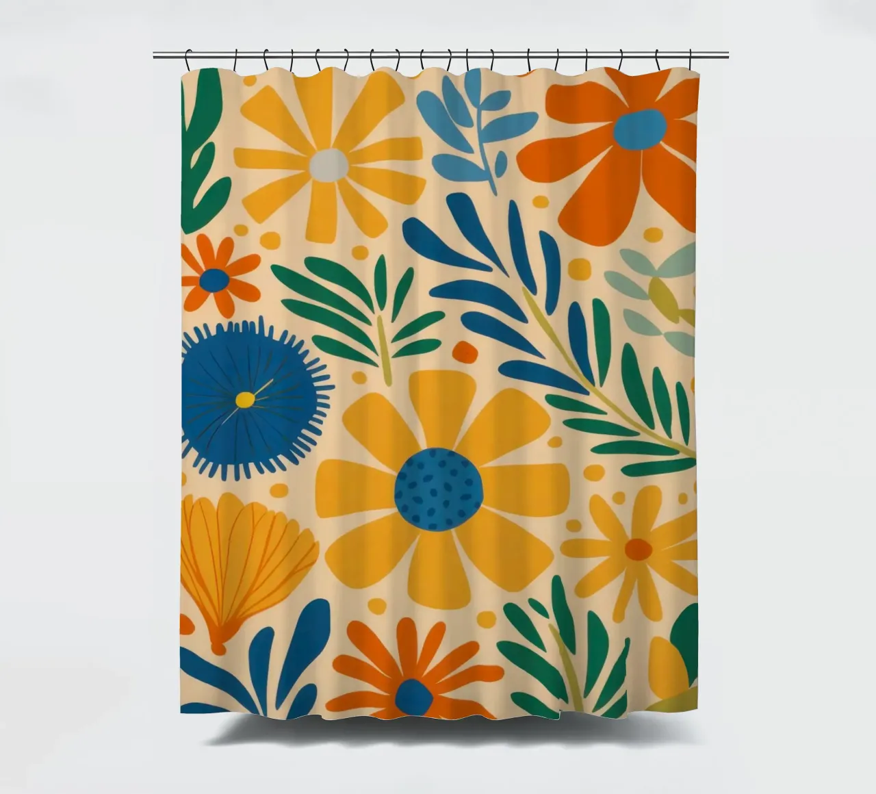Retro Daisy Pattern tenda da doccia da Mark Solaria