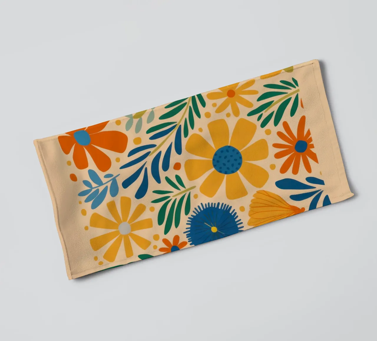 Retro Daisy Pattern towel by Mark Solaria