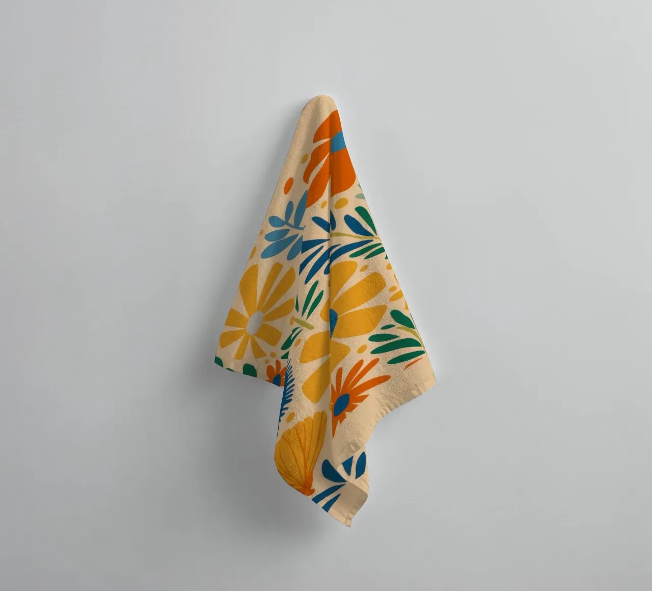 Retro Daisy Pattern towel by Mark Solaria
