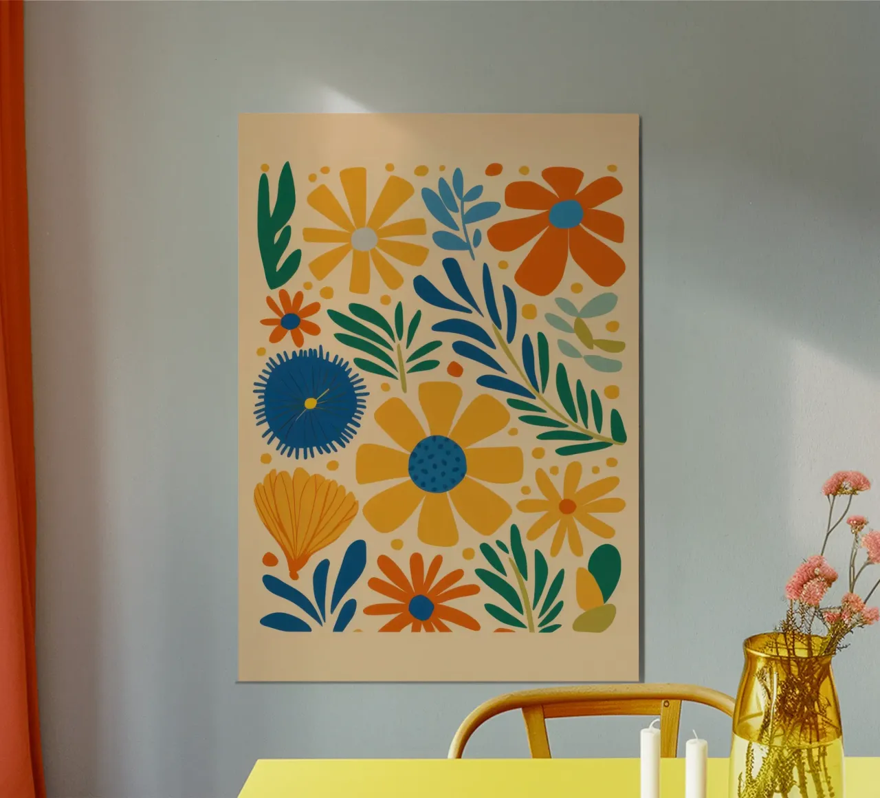 Retro Daisy Pattern alluminio dibond da Mark Solaria