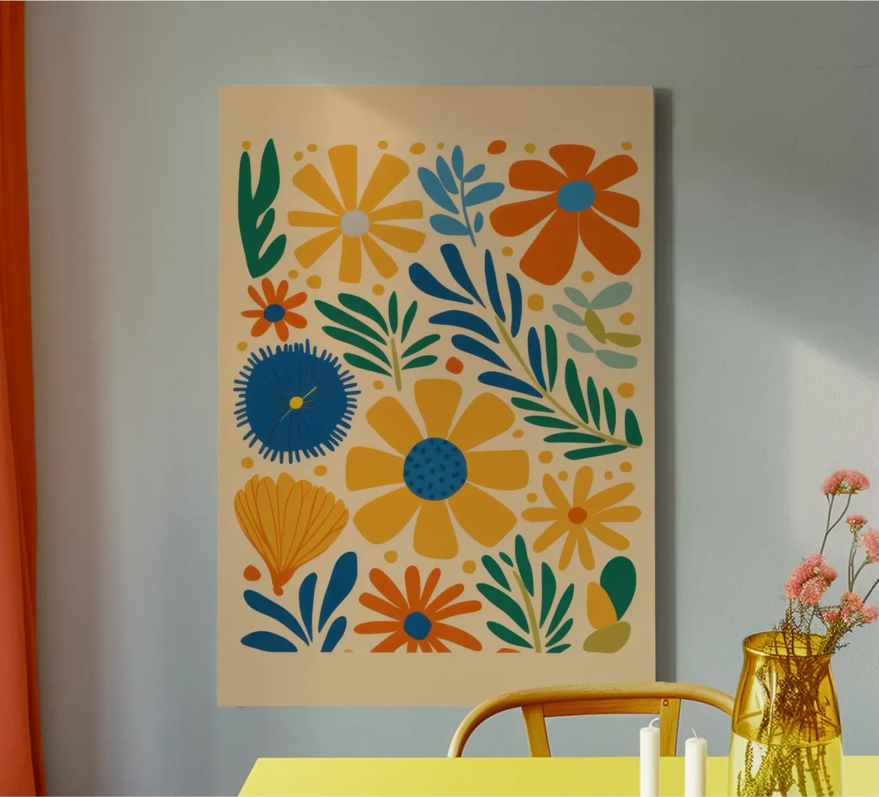 Retro Daisy Pattern tela da Mark Solaria