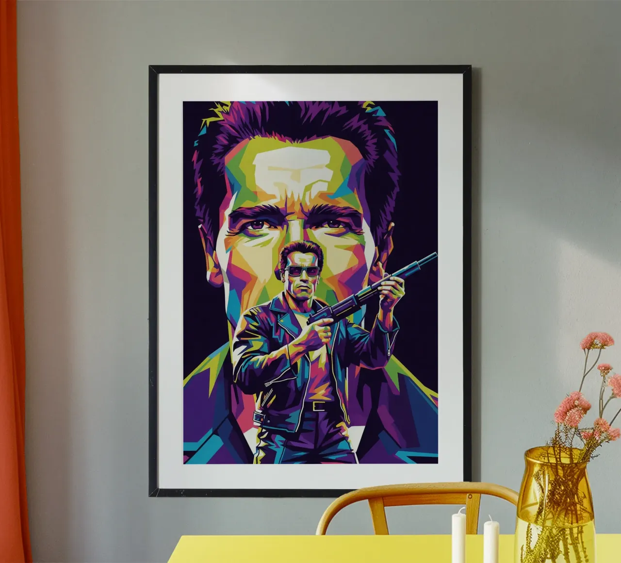 Terminator - Arnold Schwarzenegger (4) poster con telaio in alluminio da Hantamrata