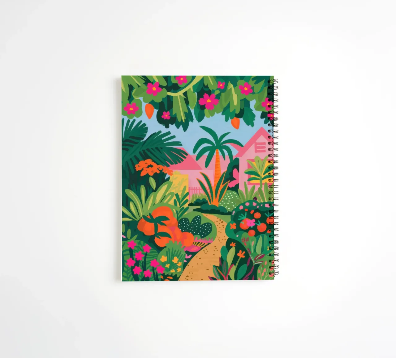Jungle Flamingo Path spiral notebook by Mark Solaria