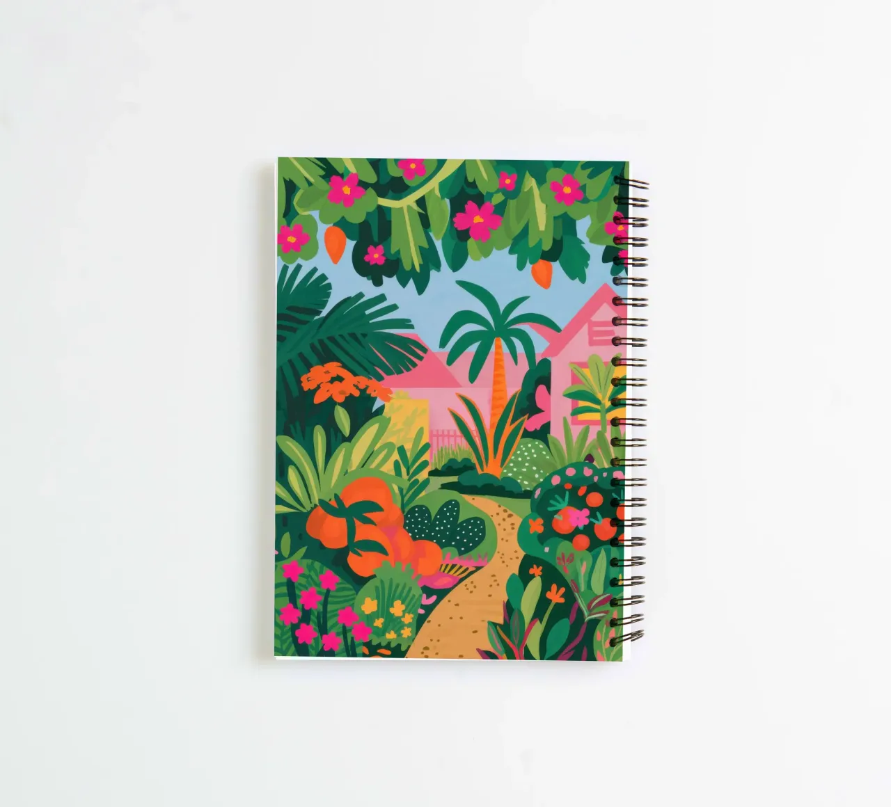 Jungle Flamingo Path spiral notebook by Mark Solaria